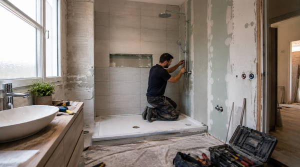 Remplacement d'une baignoire en douche - Plombiers 92